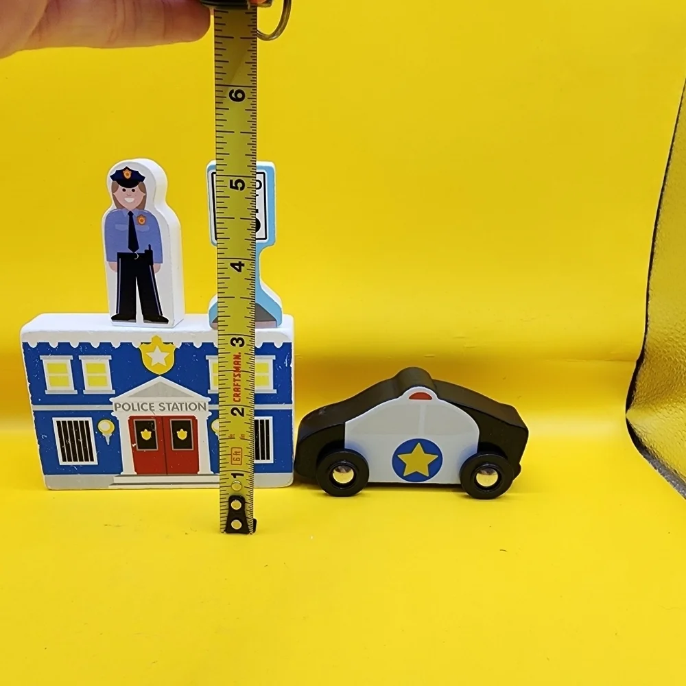 Melissa & Doug Wooden Town Police Station Car Officer Speed Sign